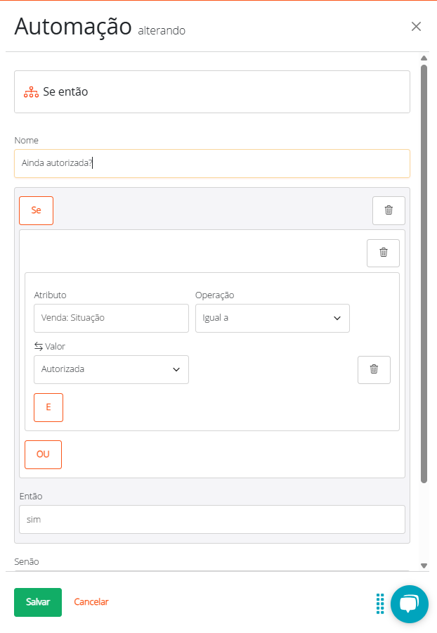 Se então automação