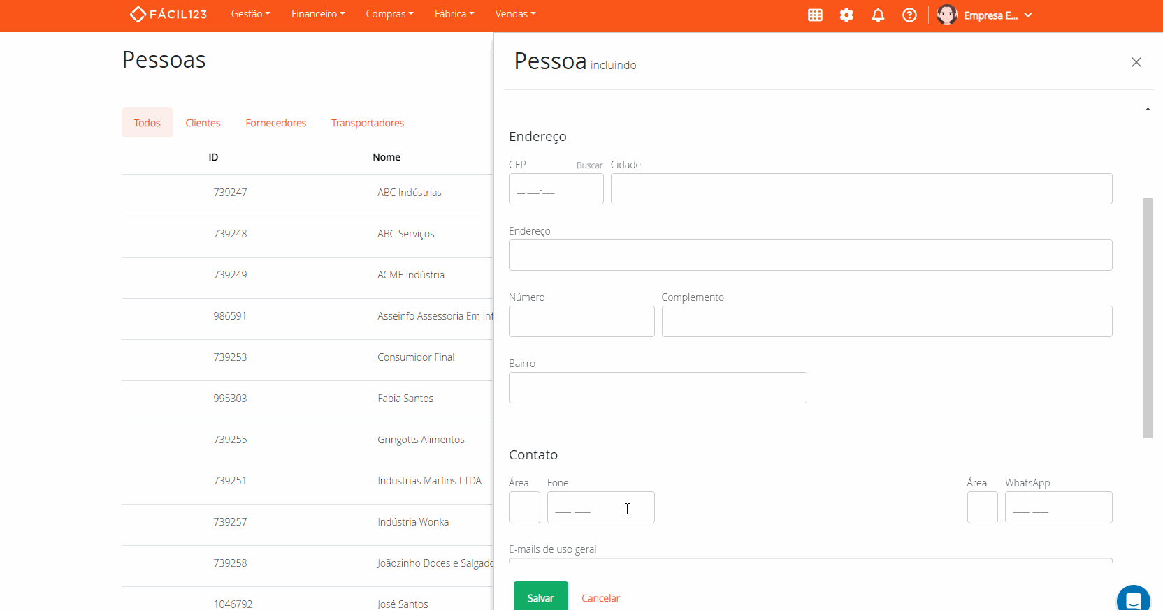 Busca de endereço por CEP