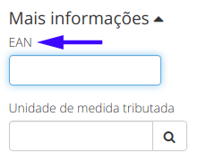 Informar código EAN