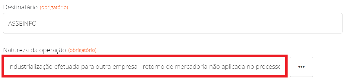 Retorno de mercadoria não aplicada