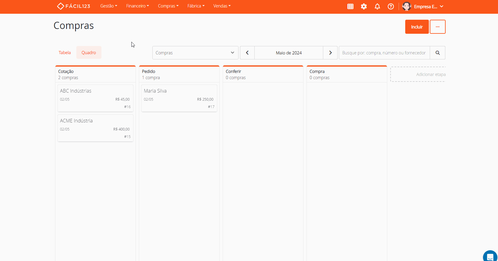 Movendo múltiplos cartões