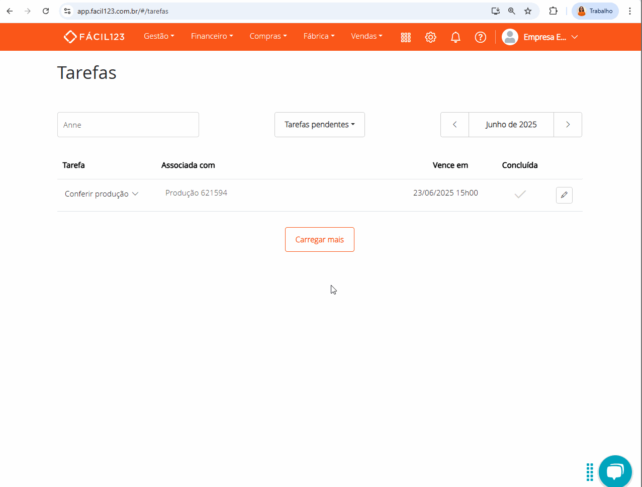 Linha do tempo da tarefa
