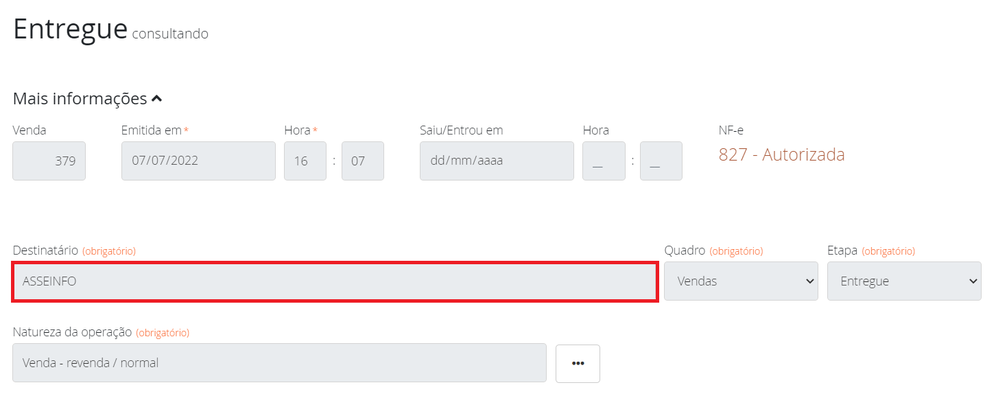 Localizando uma venda