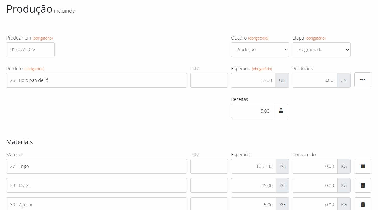 Ficha técnica carregada