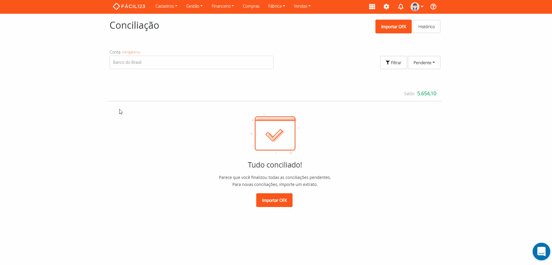 Importando OFX do computador