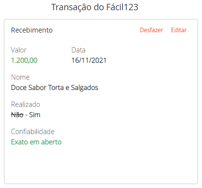 Dados do financeiro