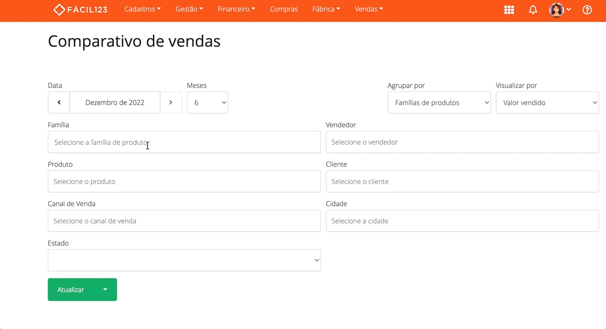 Comparativo mês dezembro
