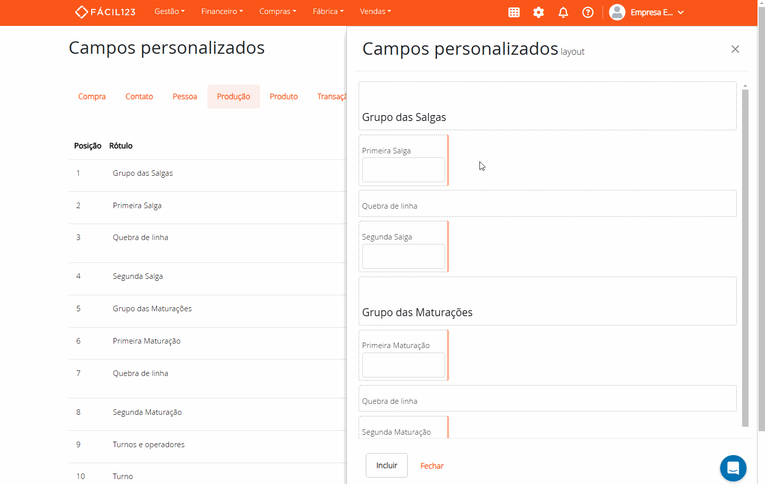 Editando um campo personalizado