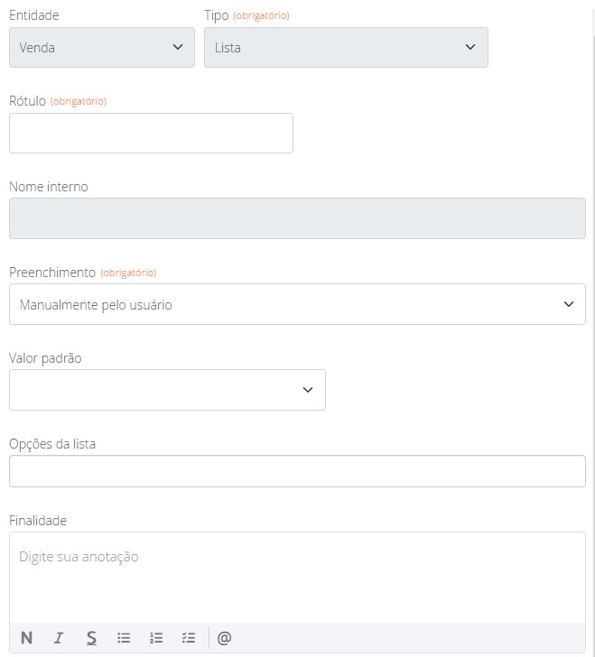 Entendendo o campo personalizado
