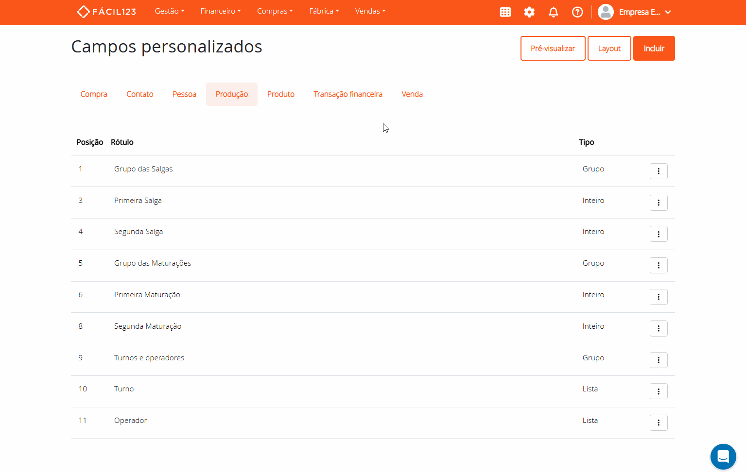 Incluindo campo personalizado direto do layout