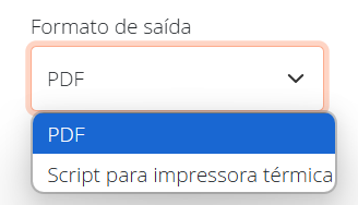 Formato saída etiqueta