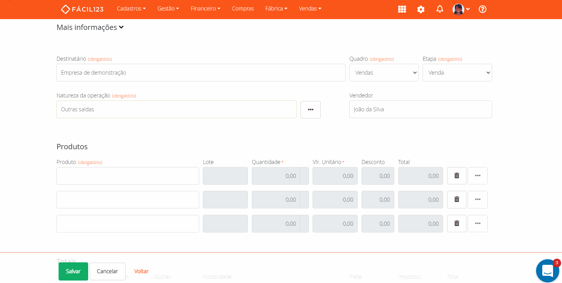 Alterando descrição da nota