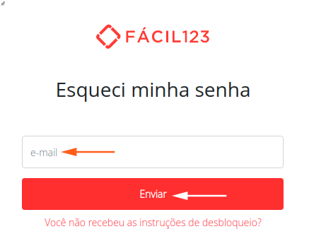 Tela esqueci minha senha
