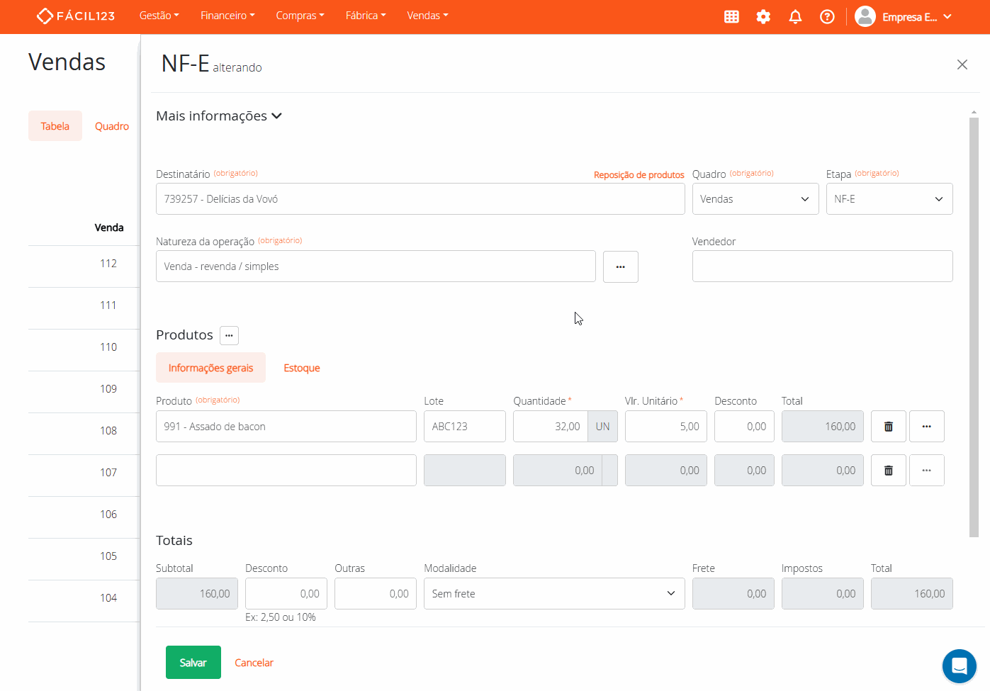 Endereço de entrega