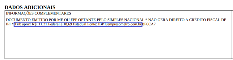Lei da transparência impressa na NF-e
