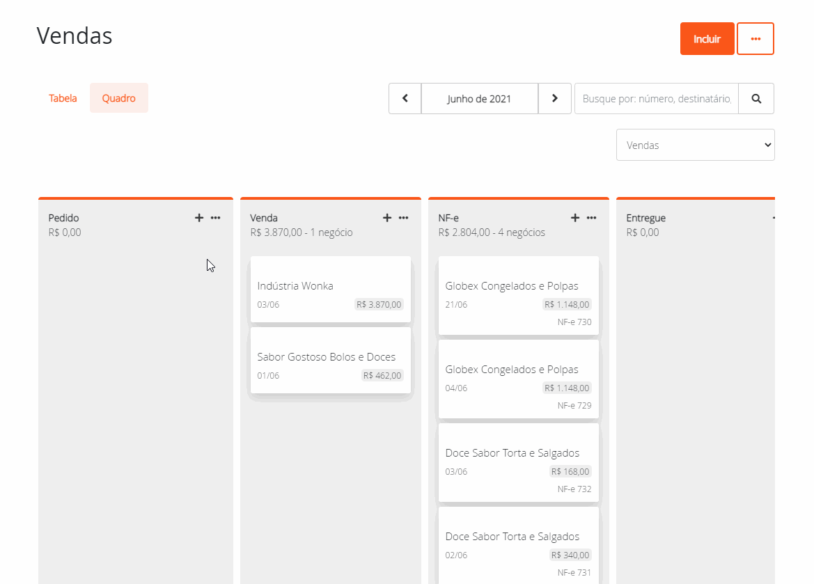 Imprimir vários DANFEs no quadro