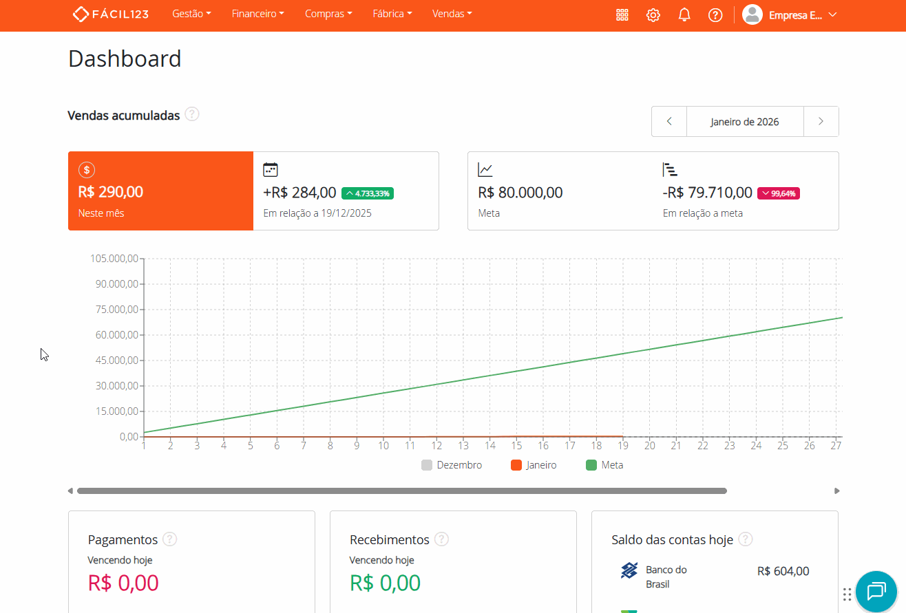 Cadastrando plano de pagamento
